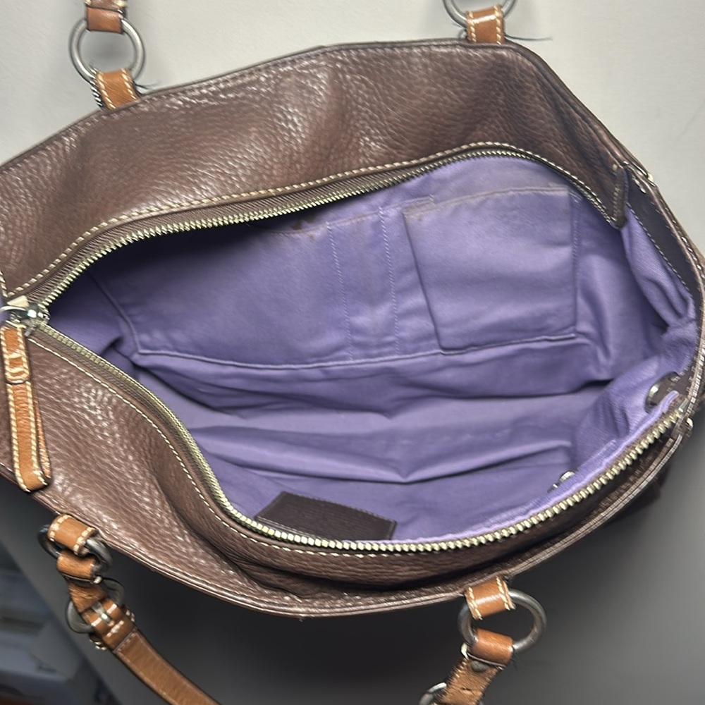 Coach Brown Leather Shoulder Tote - Picture 9 of 13